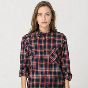 American Apparel XXS Plaid Flannel L/S Shirt